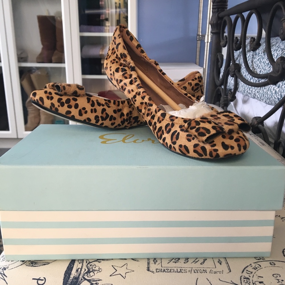 Elorie Leopard calf-hair ballet flat 7.5